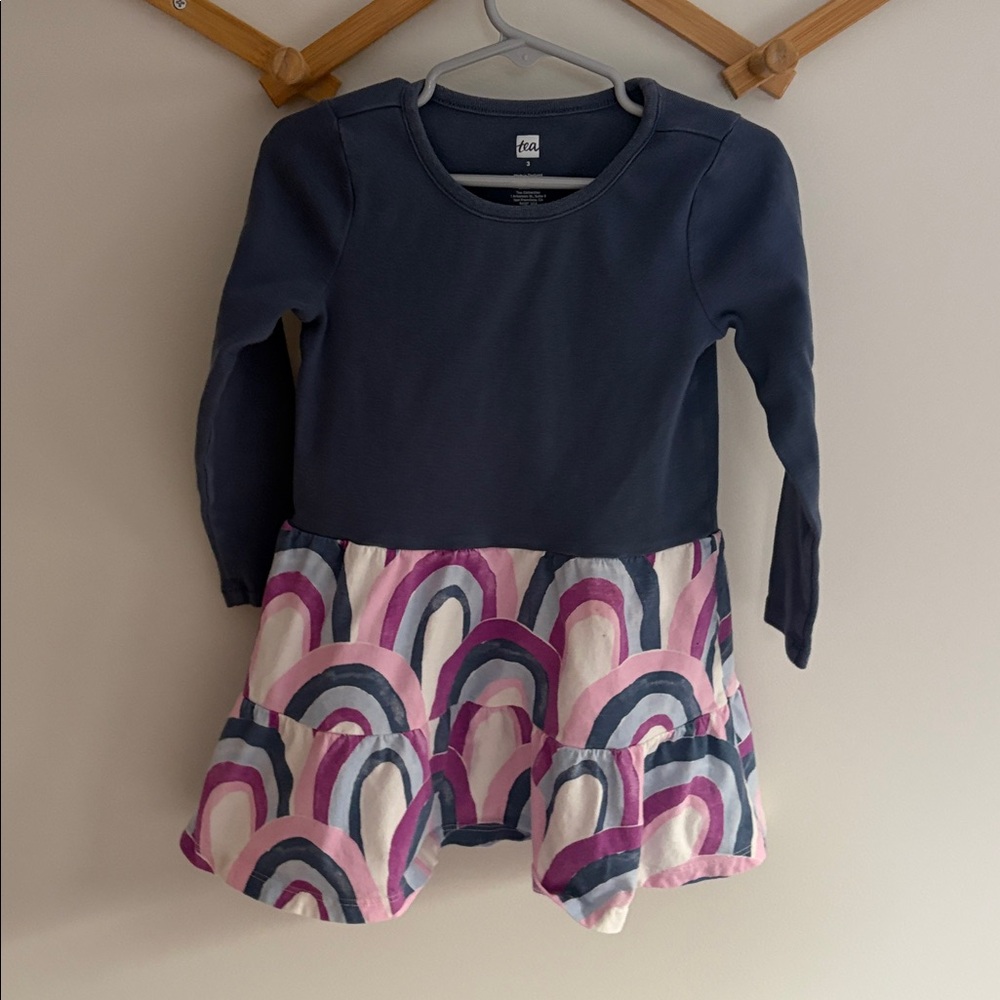 Tea Collection Twirl Dress Purple Rainbow Skirt size 3
